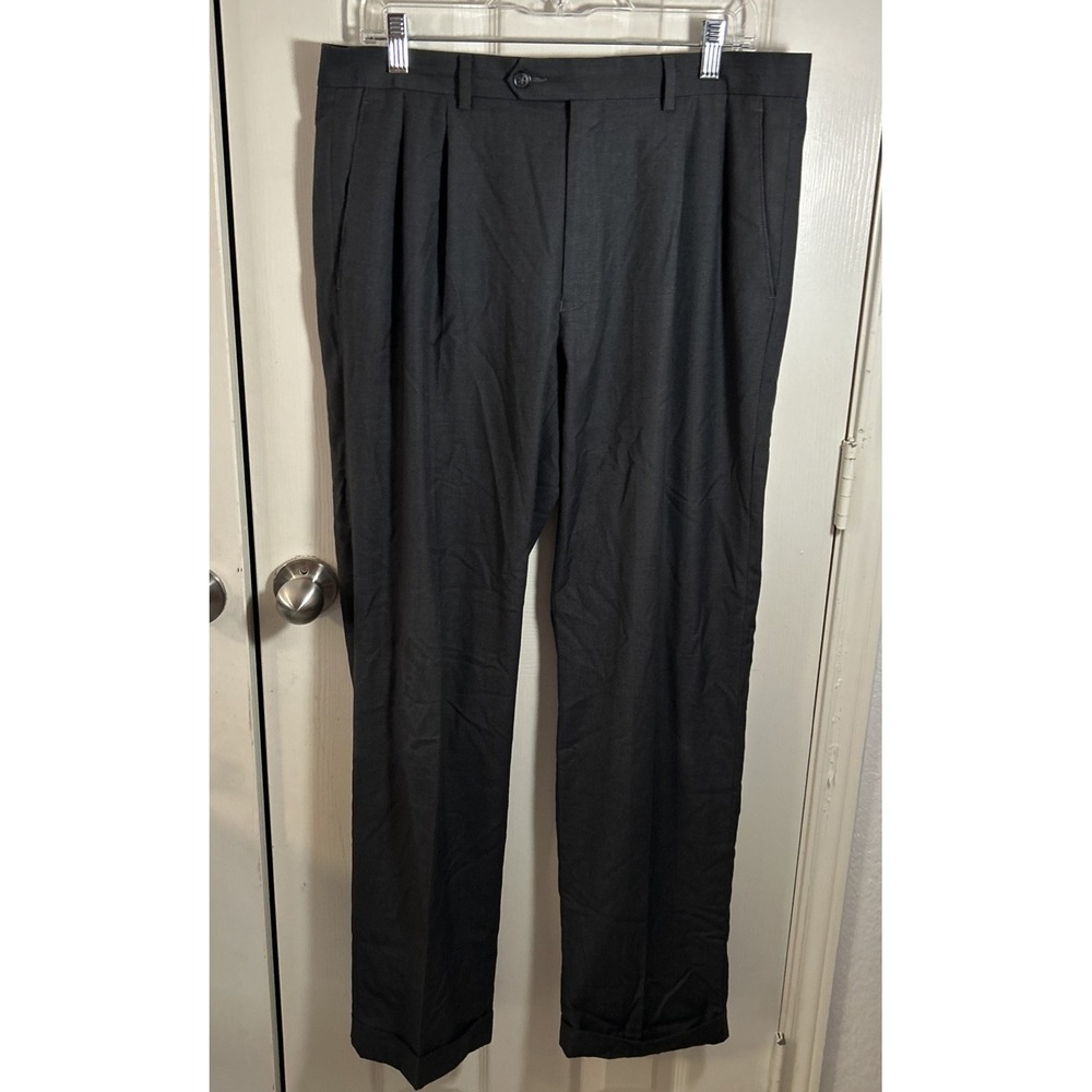 Lauren Ralph Lauren Men's Pants 34"x32" Gray Dress Pant Pleated Cuffed